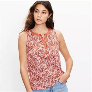Loft Palm Sleeveless Henley Top